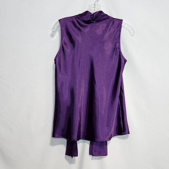 Black Label by Evan Picone Sleeveless Neck Tie Top - Size M - Picture 3 of 10